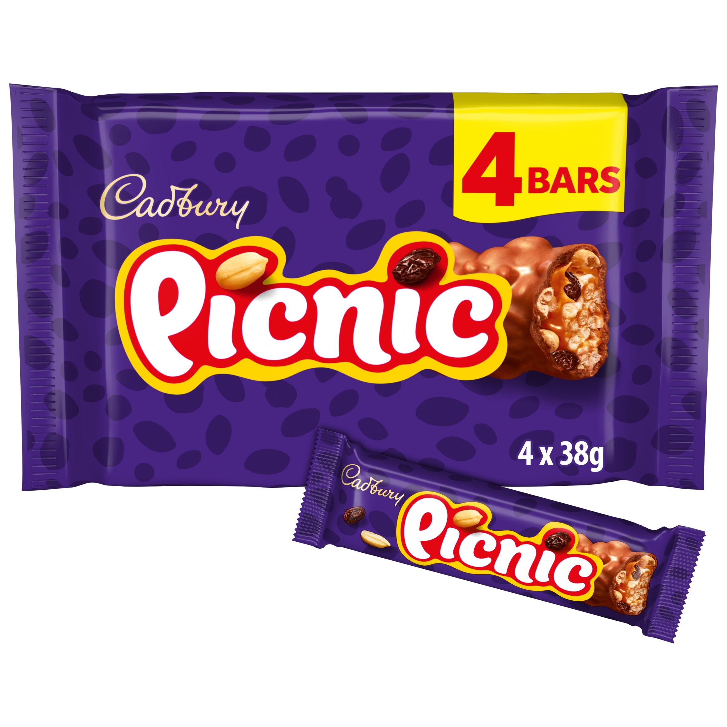 Cadbury Picnic Chocolate Bar 4 Pack Multipack 152g