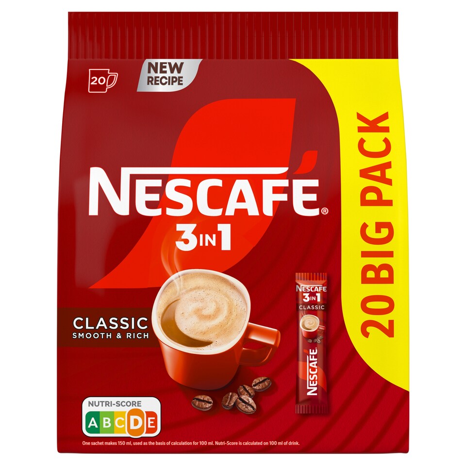 NESCAFÉ 3in1 Classic, instantná káva, 20 vrecúšok x 15,5 g (310 g)