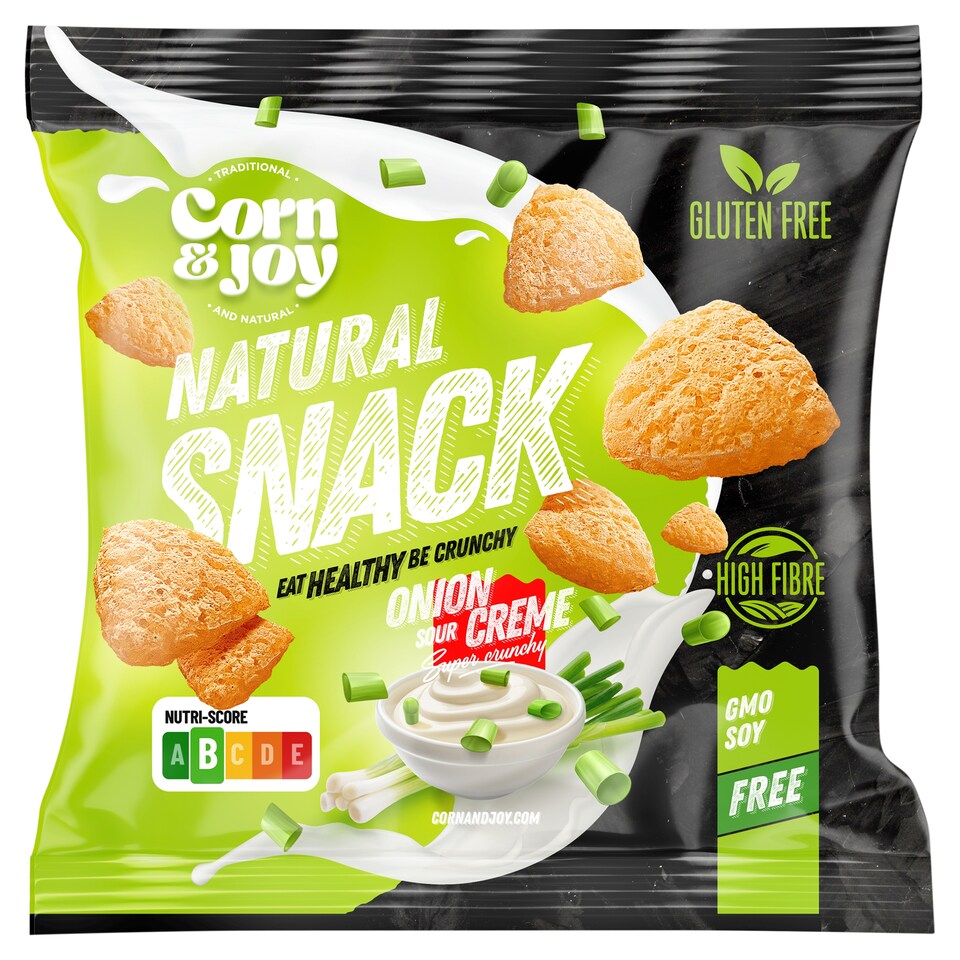 Corn & Joy extrudált kukorica snack hagymás-tejfölös ízesítéssel 40 g