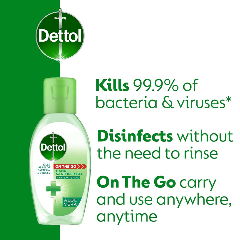 image 1 of Dettol Antibacterial Hand Sanitiser On-the-Go Gel 50ml
