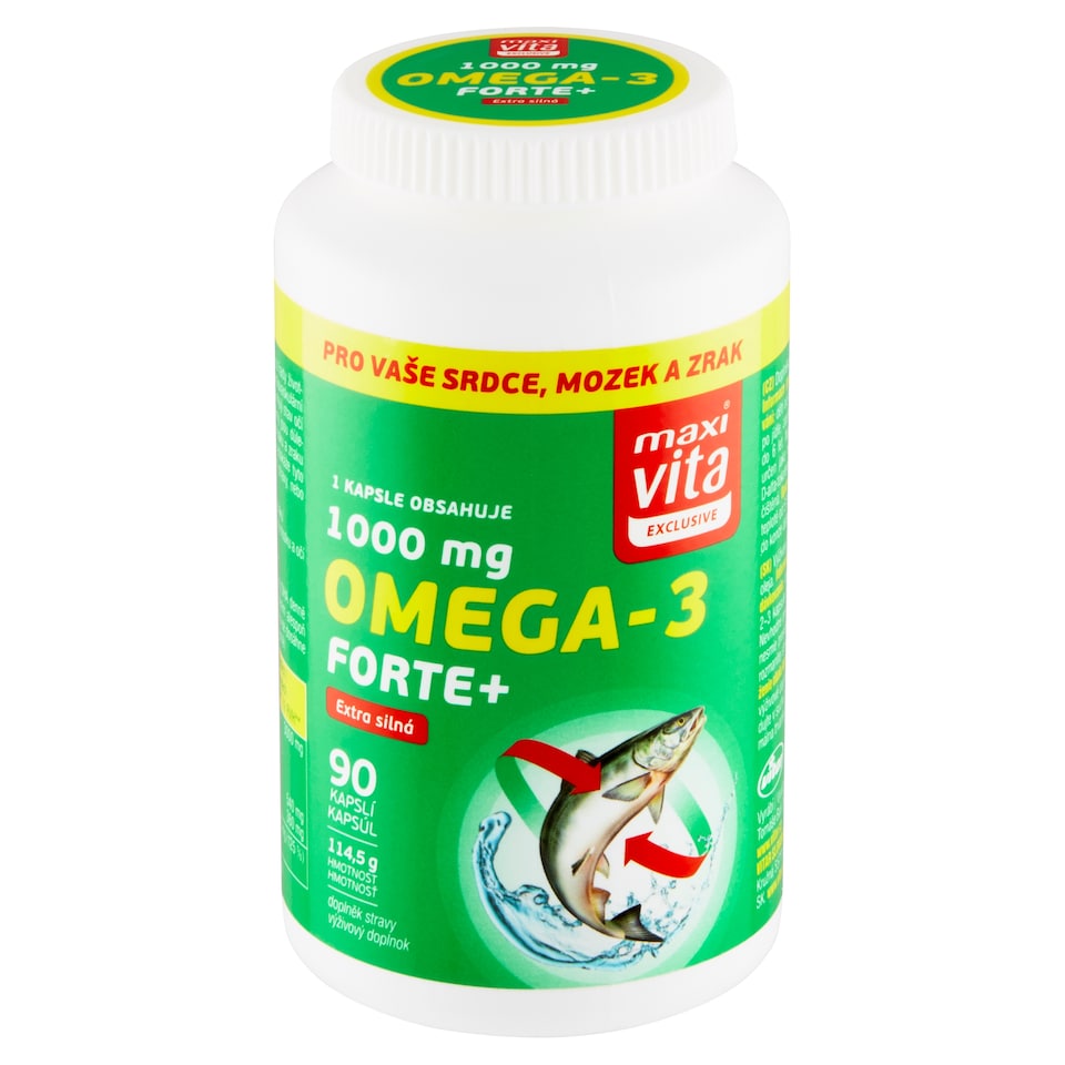 Obrázek 1 pro produkt Maxi Vita Exclusive Omega-3 forte+ 1000 mg 90 kapslí 114,5g