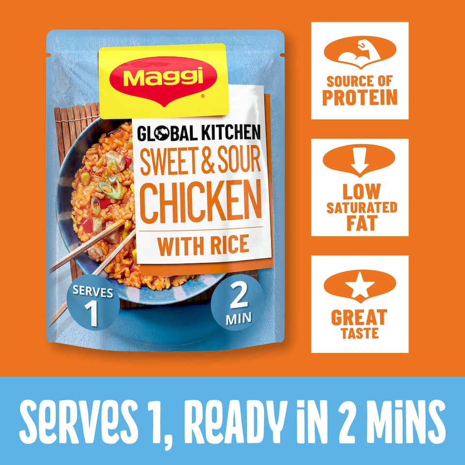 image 1 of Maggi Global Kitchen Sweet and Sour Chicken with Rice Ready Meal 260g