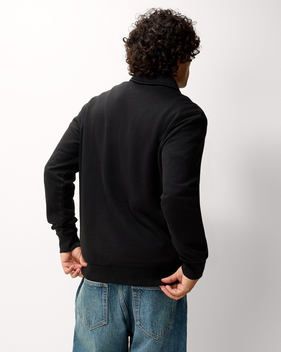 image 1 of RDA Pure Cotton Half Zip Sweatshirt in Black