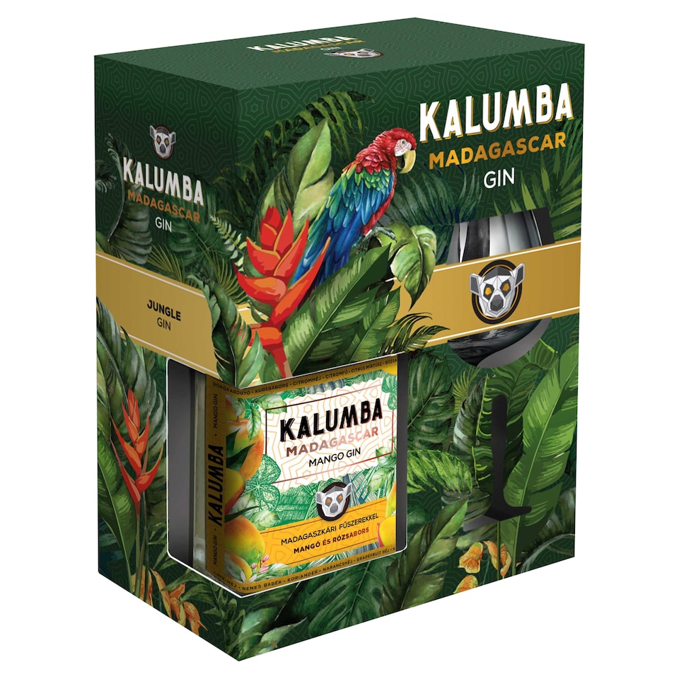 Kalumba Madagascar Mango gin 37,5% 0,7 l + 1 db pohár díszdobozban