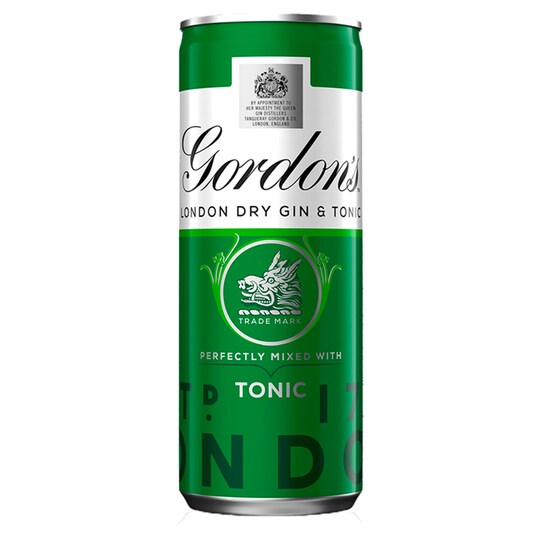 Gordon S Gin Tonic 250ml Can Tesco Groceries