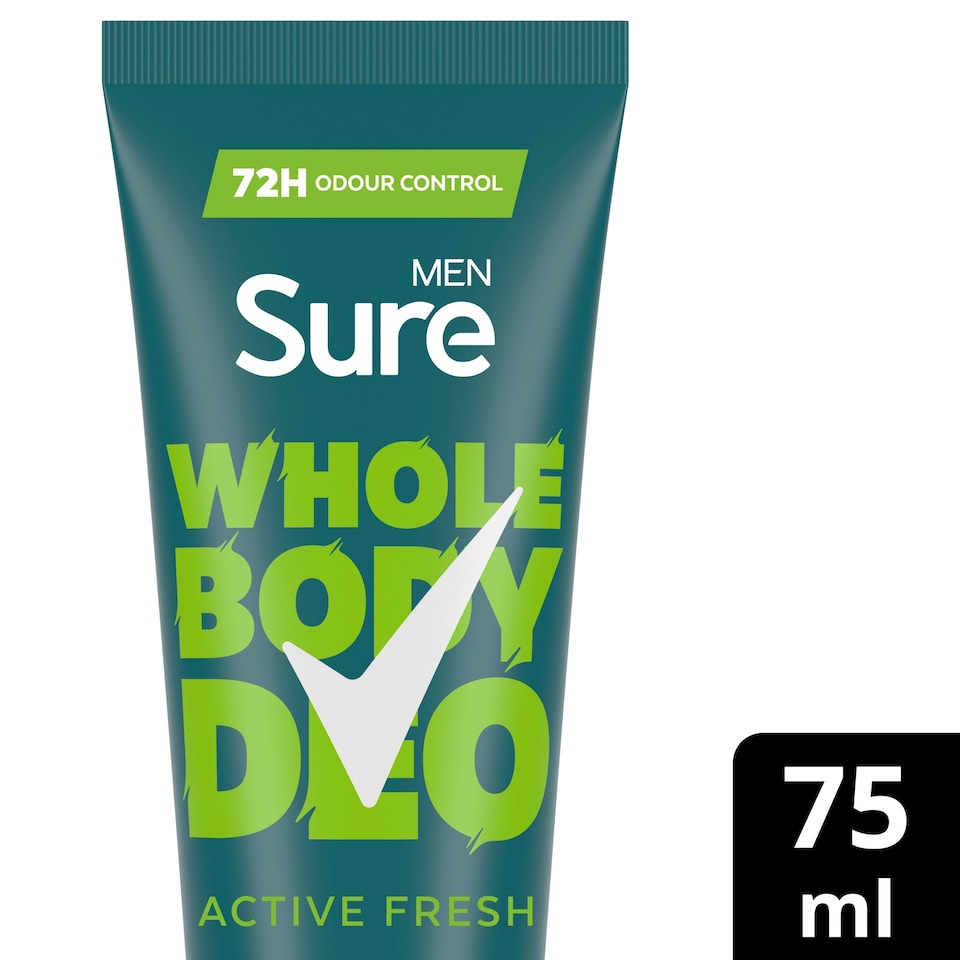 image 1 of Sure Men Active Fresh Whole Body Deodorant Cream 72h Odour Control 75ml