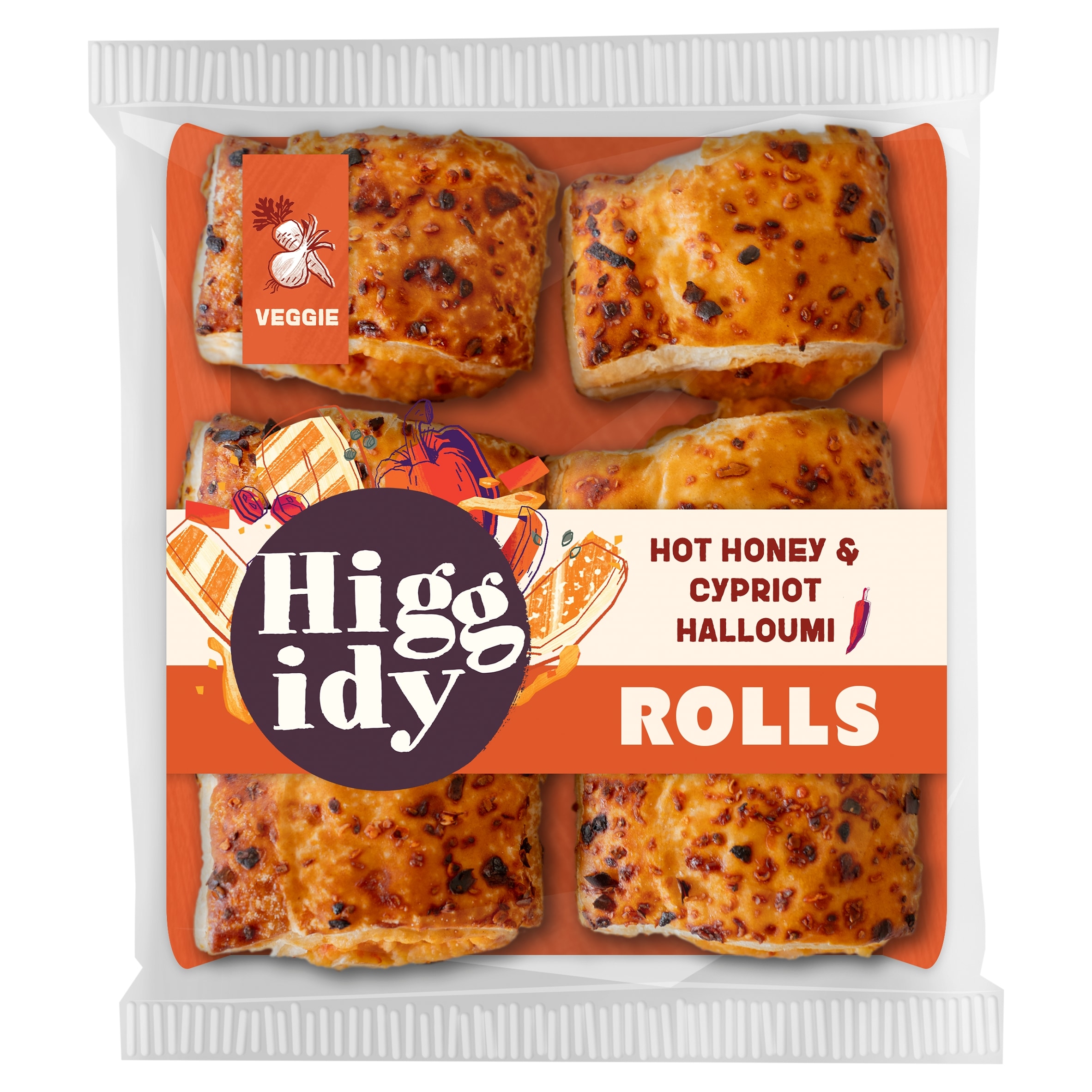 Higgidy Cypriot Halloumi & Hot Honey Rolls 160g