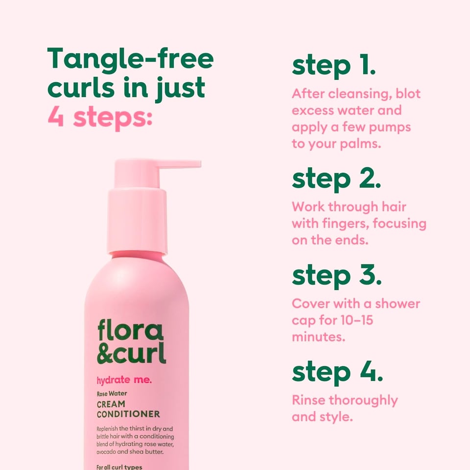 image 1 of Flora & Curl Rose Water Cream Conditioner 300ml