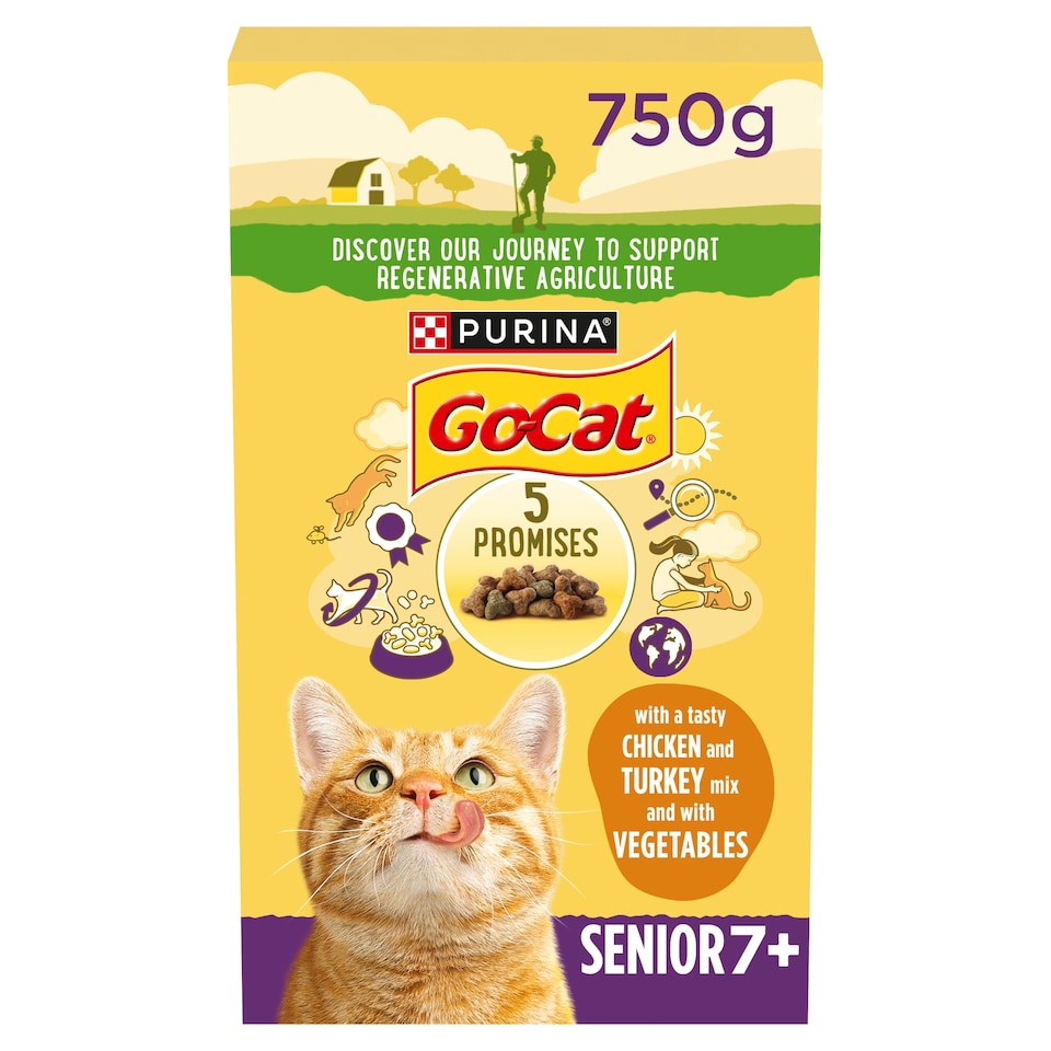 image 1 of Go-Cat Senior Chicken & Turkey Mix With Vegetables 750G