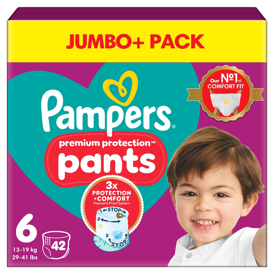 image 1 of Pampers Premium Protection 42 Nappy Pants Size 6