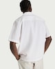 image 3 of F&F Cotton Rich Crinkle Textured Striped Shirt in Multi White