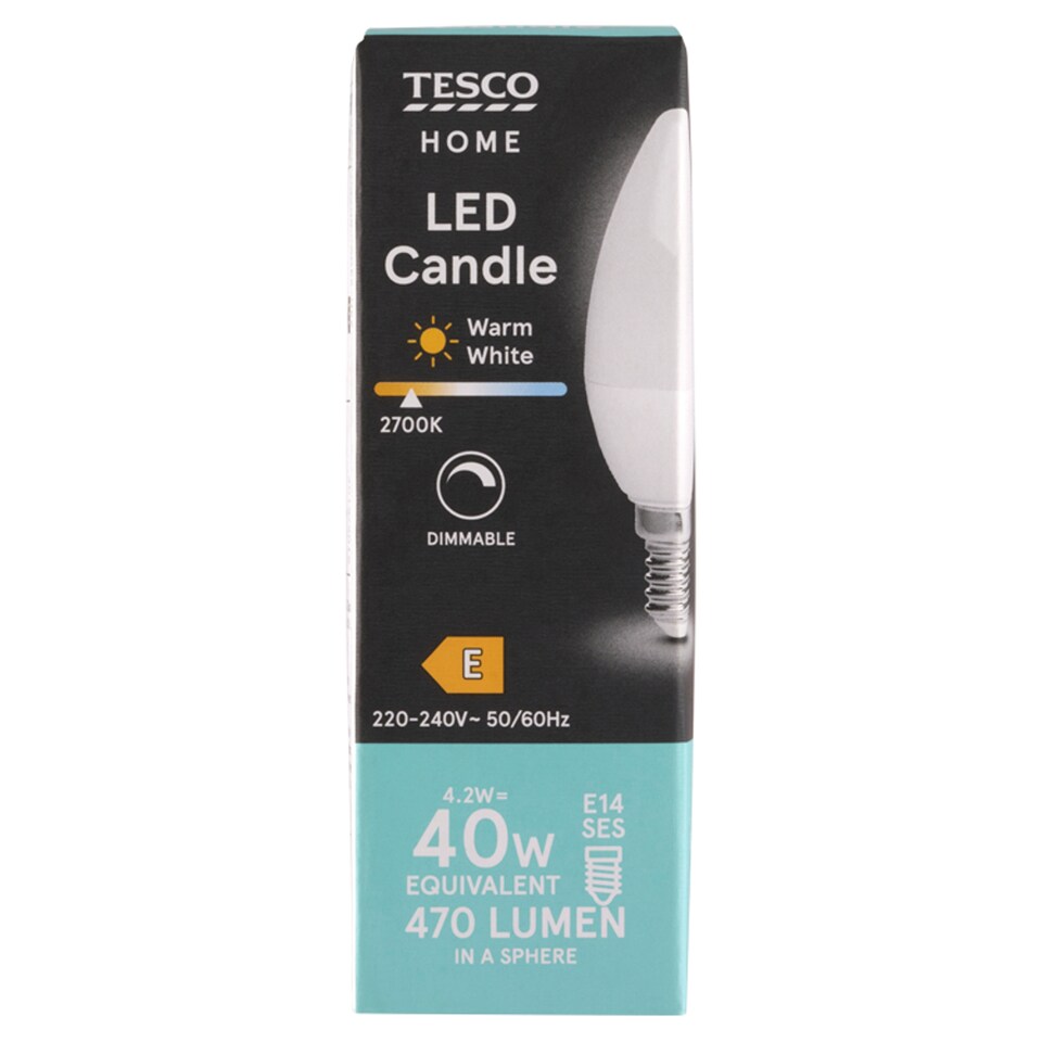 Obrázek 1 pro produkt Tesco Home LED žárovka 4,2W E14 teplé bílé světlo 1 ks