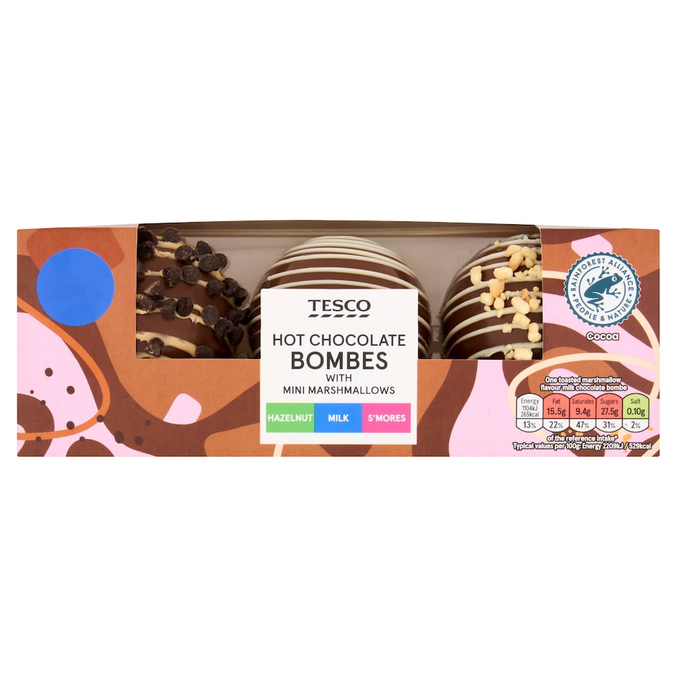 TESCO Milk Hot Chocolate Bombes with Marshmallows 150g
