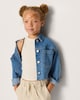 image 1 of F&F Girls Cotton Rich Ribbed Contrast Vest in Cream