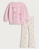 image 5 of Peppa Pig 2-Piece Cotton Rich Sweatshirt and Flared Leggings in Multi Pink
