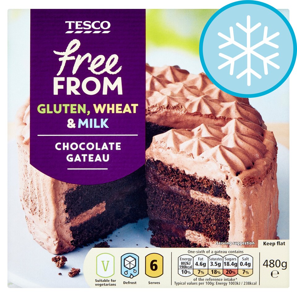 Tesco Free From Chocolate Gateau 480g