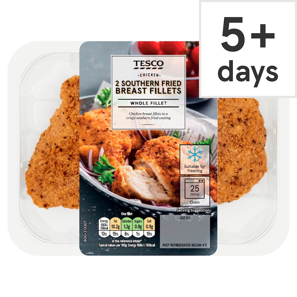 Tesco Southern Fried Breaded Chicken Fillets 300G