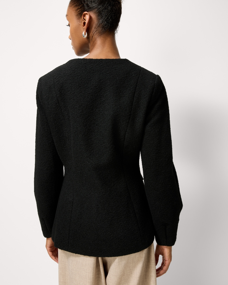 image 1 of F&F Boucle Button Front Co-ord Jacket in Black