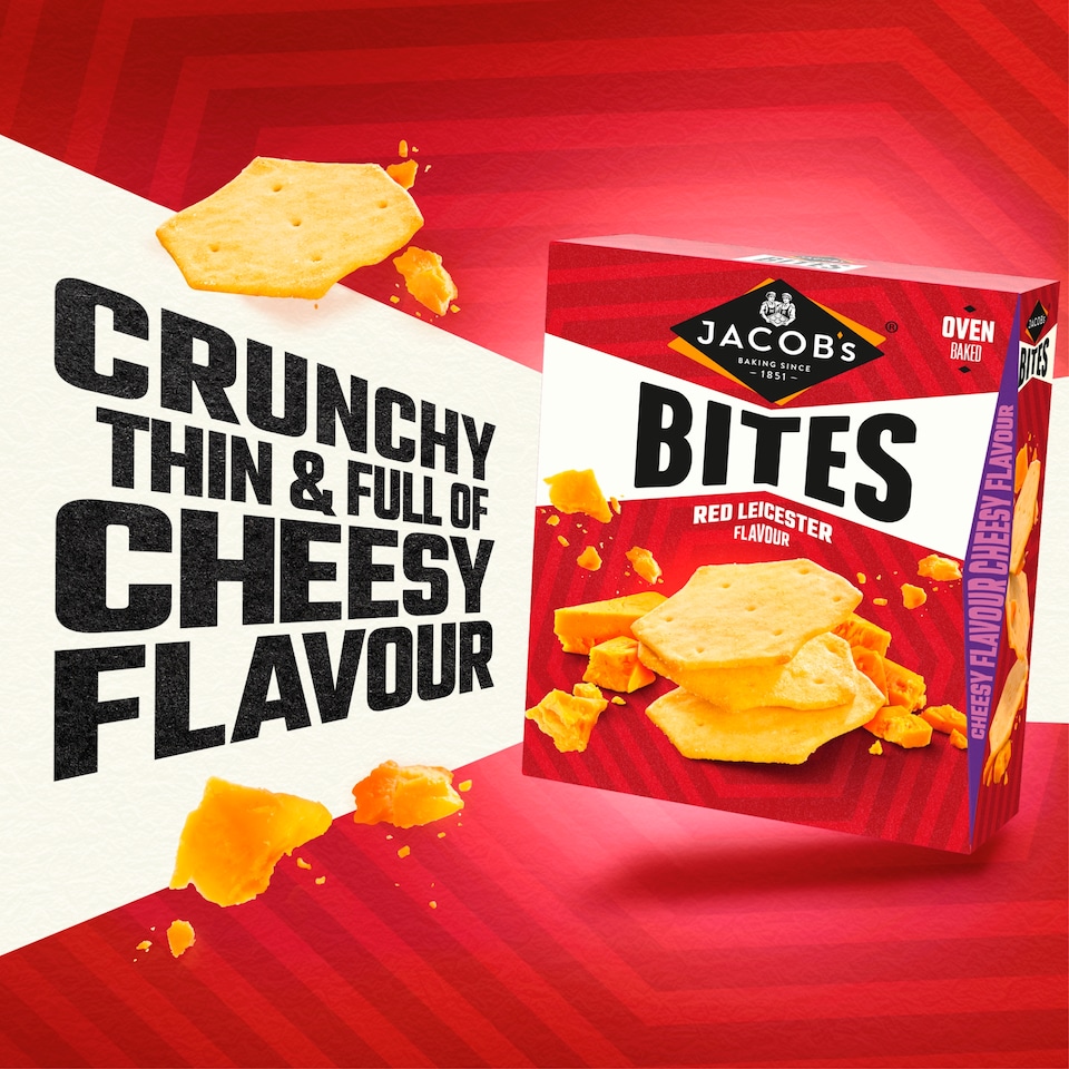 image 1 of Jacob's Bites Crackers - Red Leicester Flavour 125g
