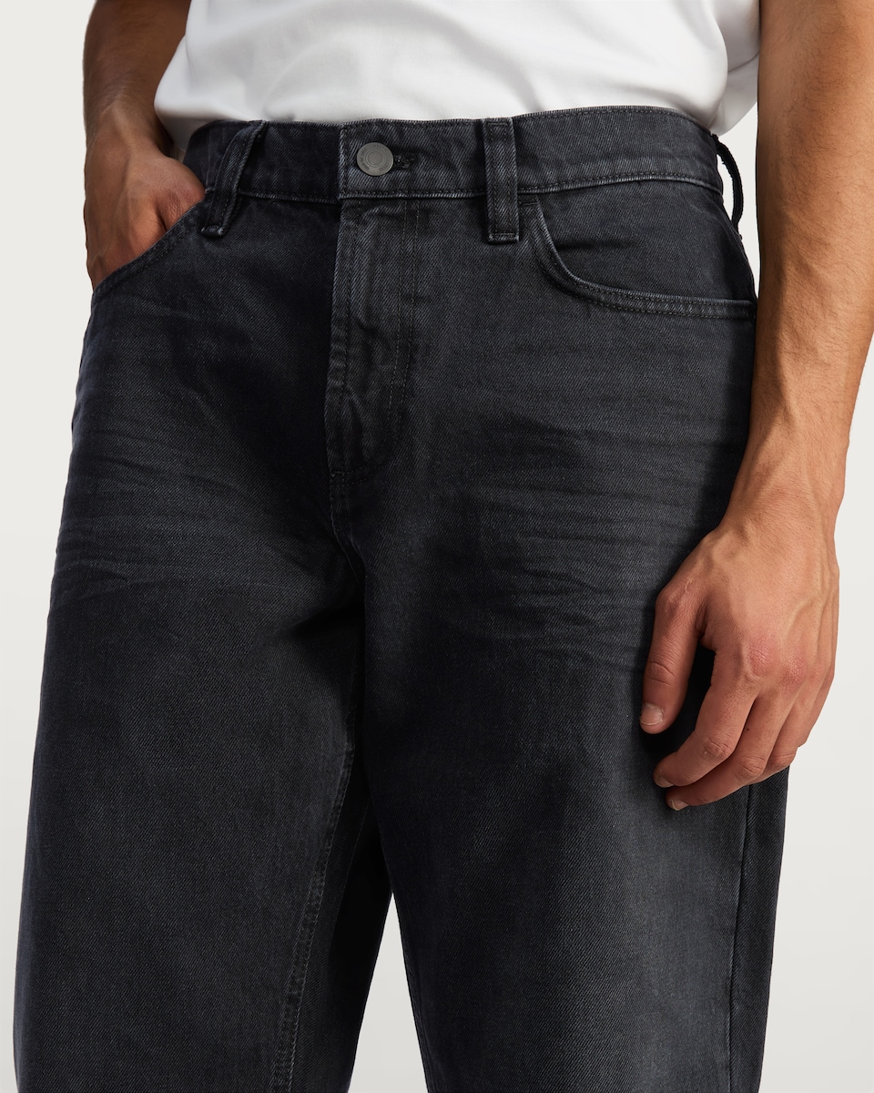 image 1 of F&F Pure Cotton Relaxed Fit Jeans in Black