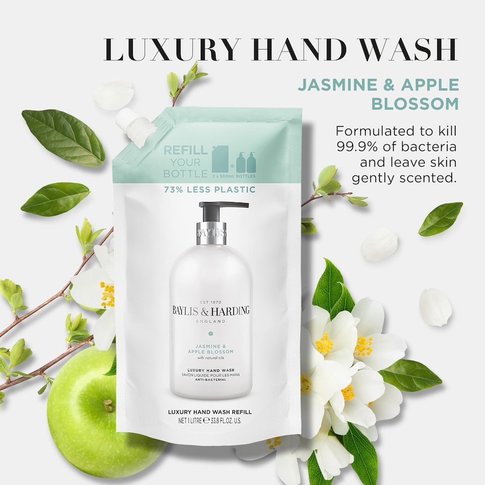 image 1 of Baylis & Harding Jasmine & Apple Blossom Handwash Refill 1 Litre