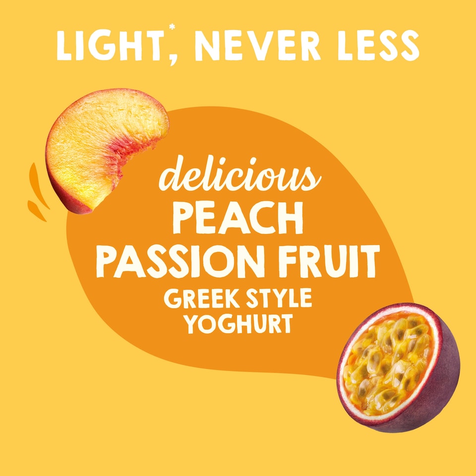 image 1 of Light & Free Peach Greek Style Fat Free Yoghurt 4x115g