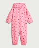 image 4 of F&F Girls Heart Print Shower Resistant Puddlesuit in Pink