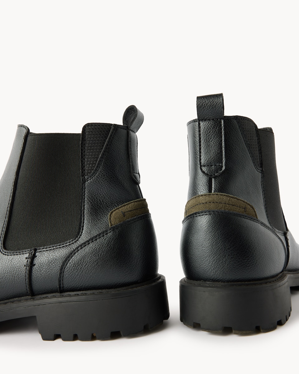 image 1 of F&F Leather Chelsea Boots in Black