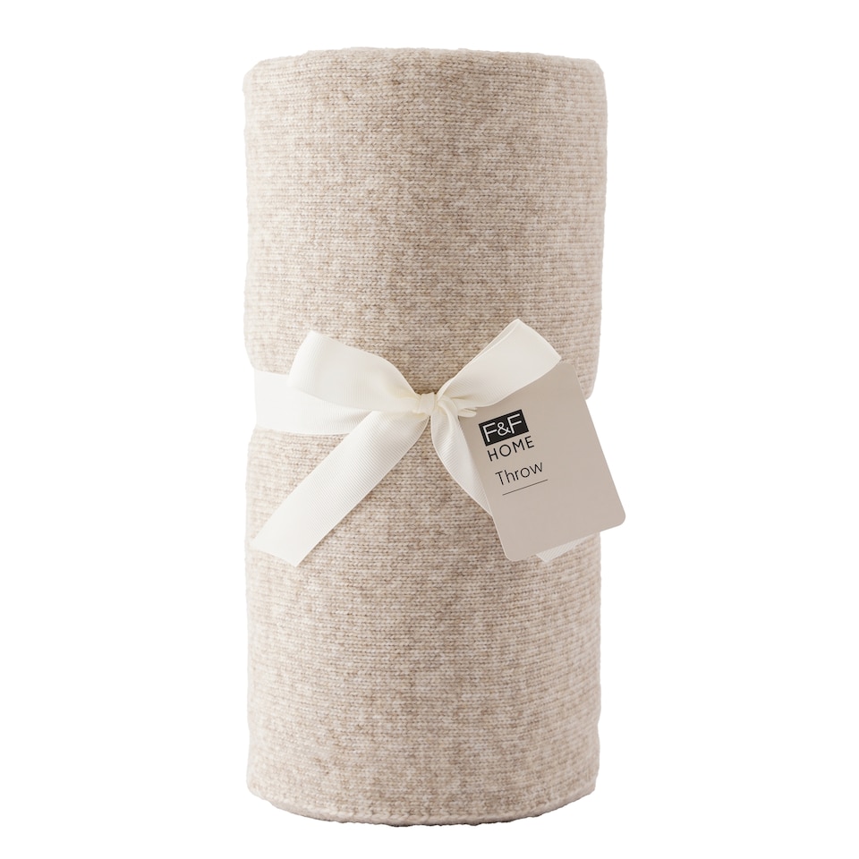 F&F Home Border Knit Throw 