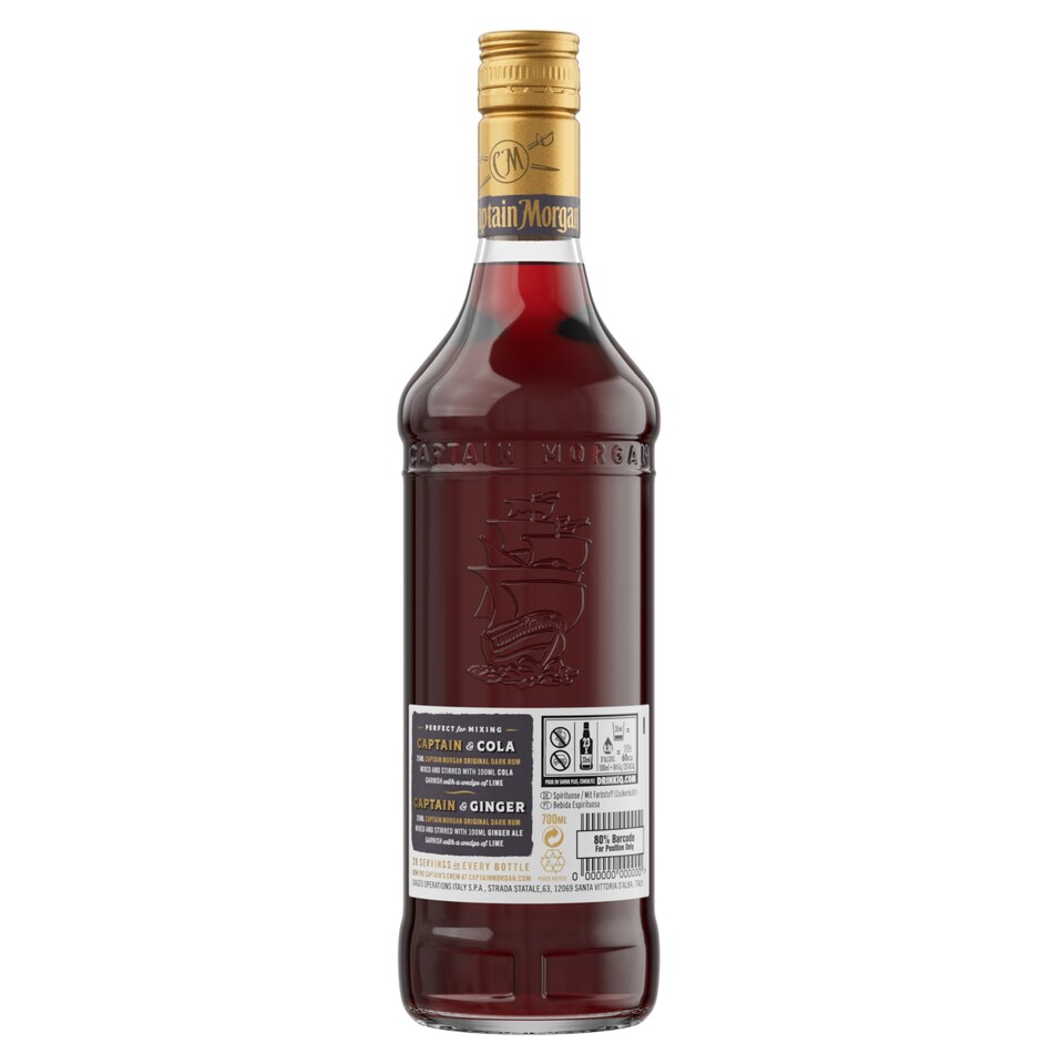 image 1 of Captain Morgan Dark Rum Bottle 40% Vol 1L