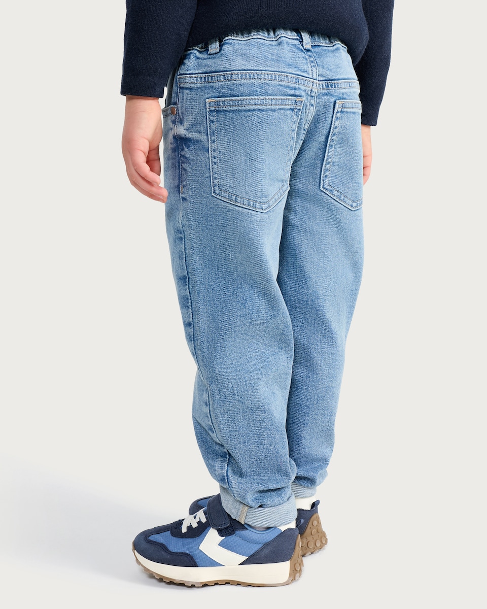 image 1 of F&F Boys Cotton Rich Loose Fit Jeans in Blue