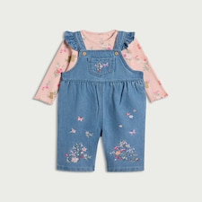 F&F Baby 2-Piece Pure Cotton Floral Set in Blue