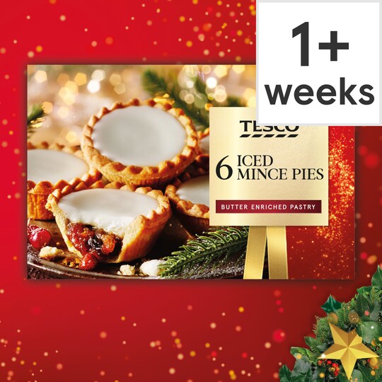 Tesco Iced Topped Mince Pies 6 Pack Tesco Groceries