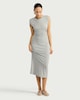 image 1 of F&F Sleeveless Ruched Side Midi Dress in Grey