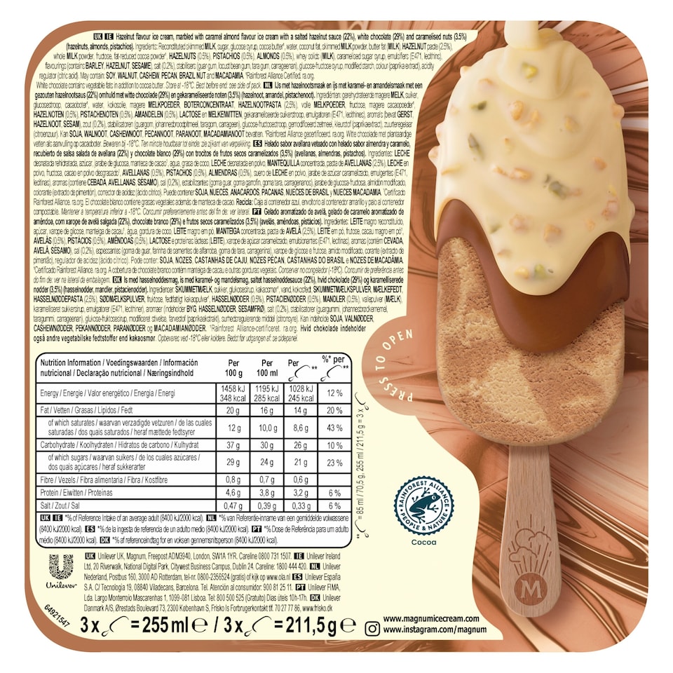 image 1 of Magnum Utopia Double Hazelnut 3 x 85ml