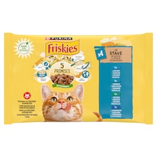Purina Friskies Wet Cat Food in Sauce with Salmon/Tuna/Sardine/Cod 4 x 85 g