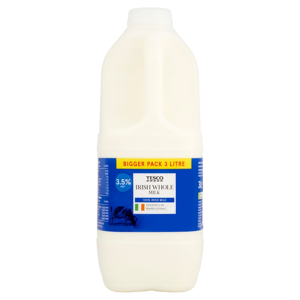 Tesco Full Fat Milk 3Ltr