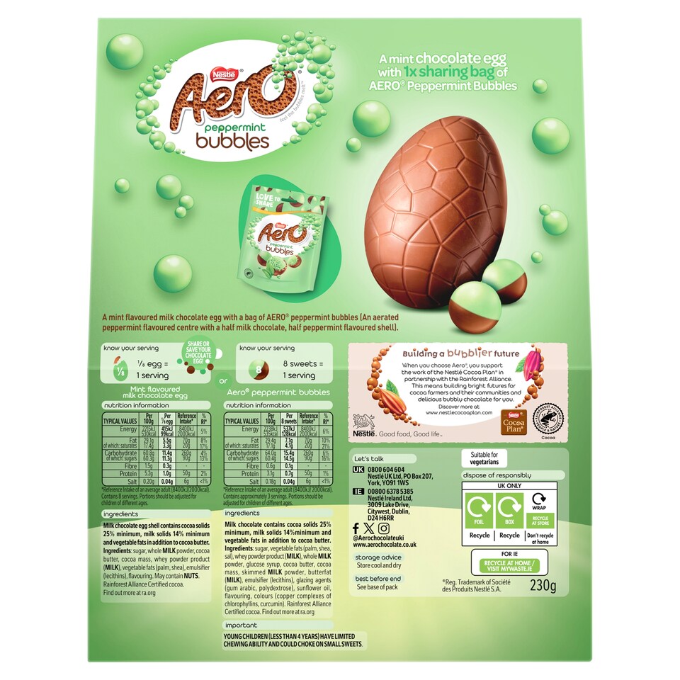 image 1 of Aero Peppermint Chocolate Easter Egg 230G