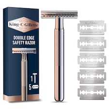 King C Gillette Men's Double Edge Razor & 5 Razor Blade Refills