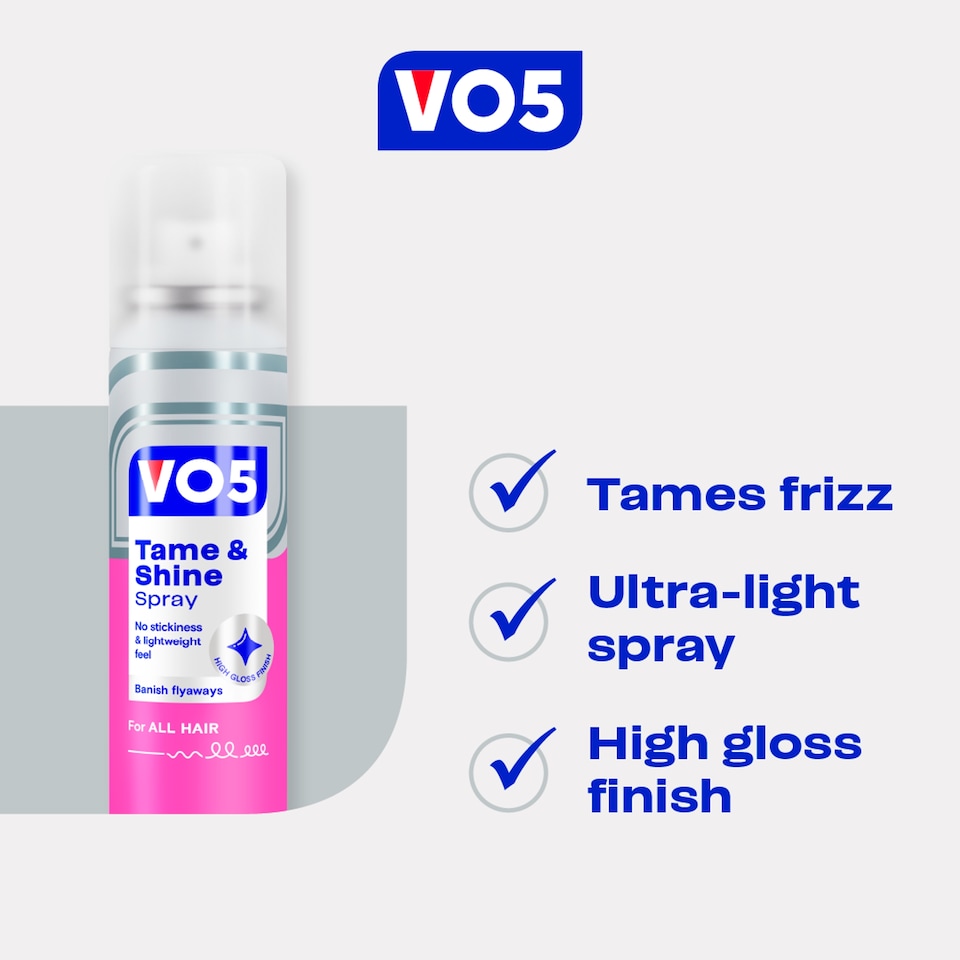 image 1 of Vo5 Smoothly Does It Tame & Shine Spray 100Ml