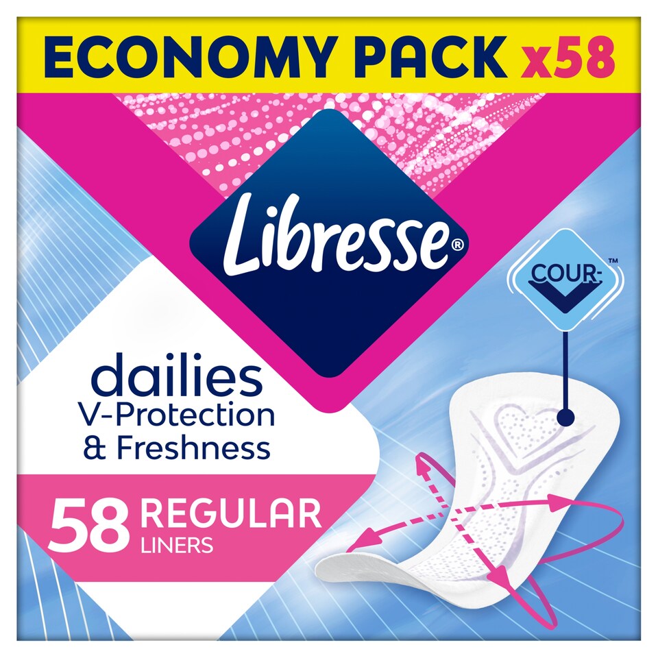 image 1 of Libresse Dailies V-Protection & Freshness Regular Liners 58 pcs