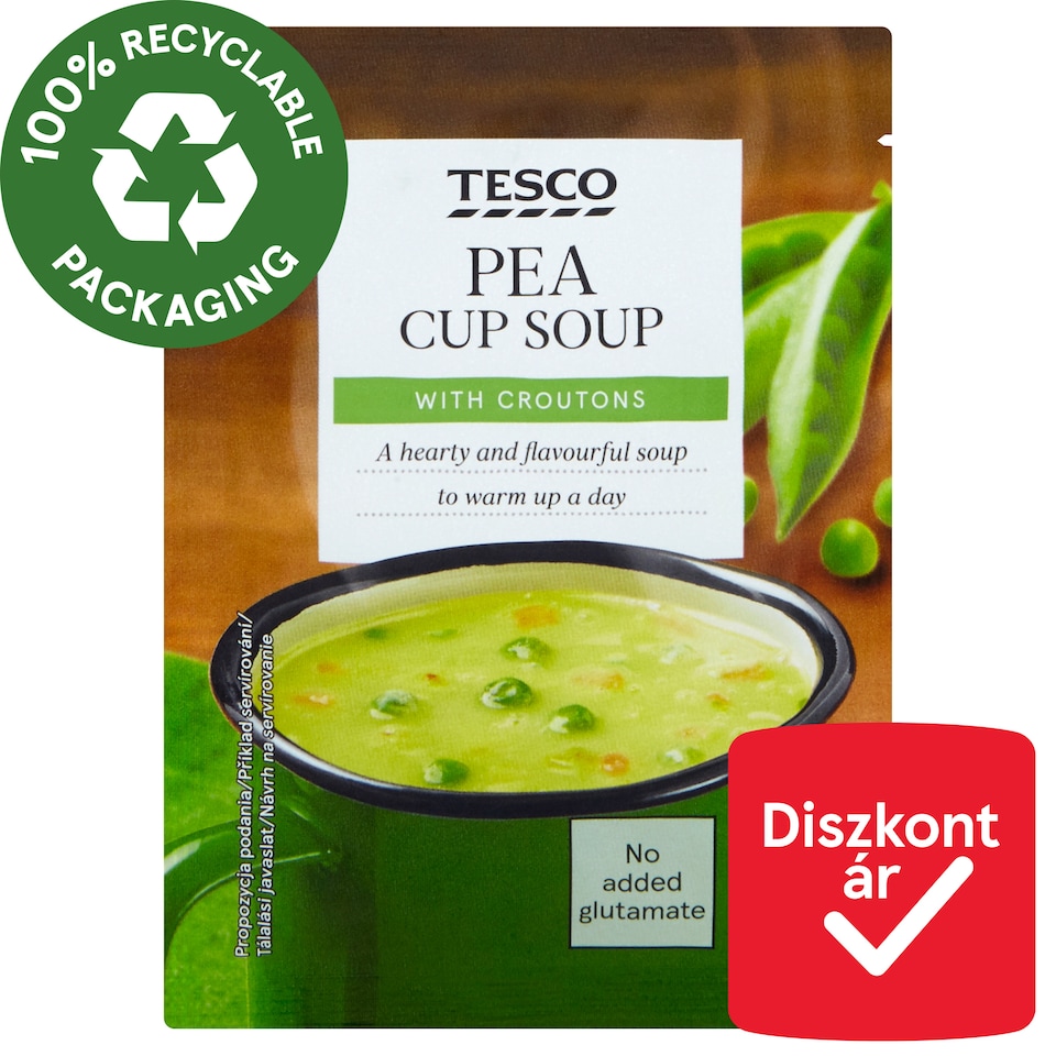Tesco Pea Cup Soup with Croutons 23 g