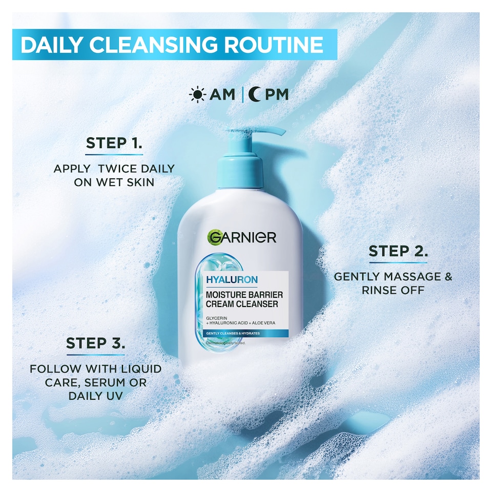 image 1 of Garnier Skinactive Soothing Aloe Cream Cleanser 250ml