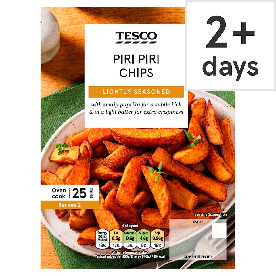 Tesco Skin-on Chips with Piri Piri Seasoning 400g