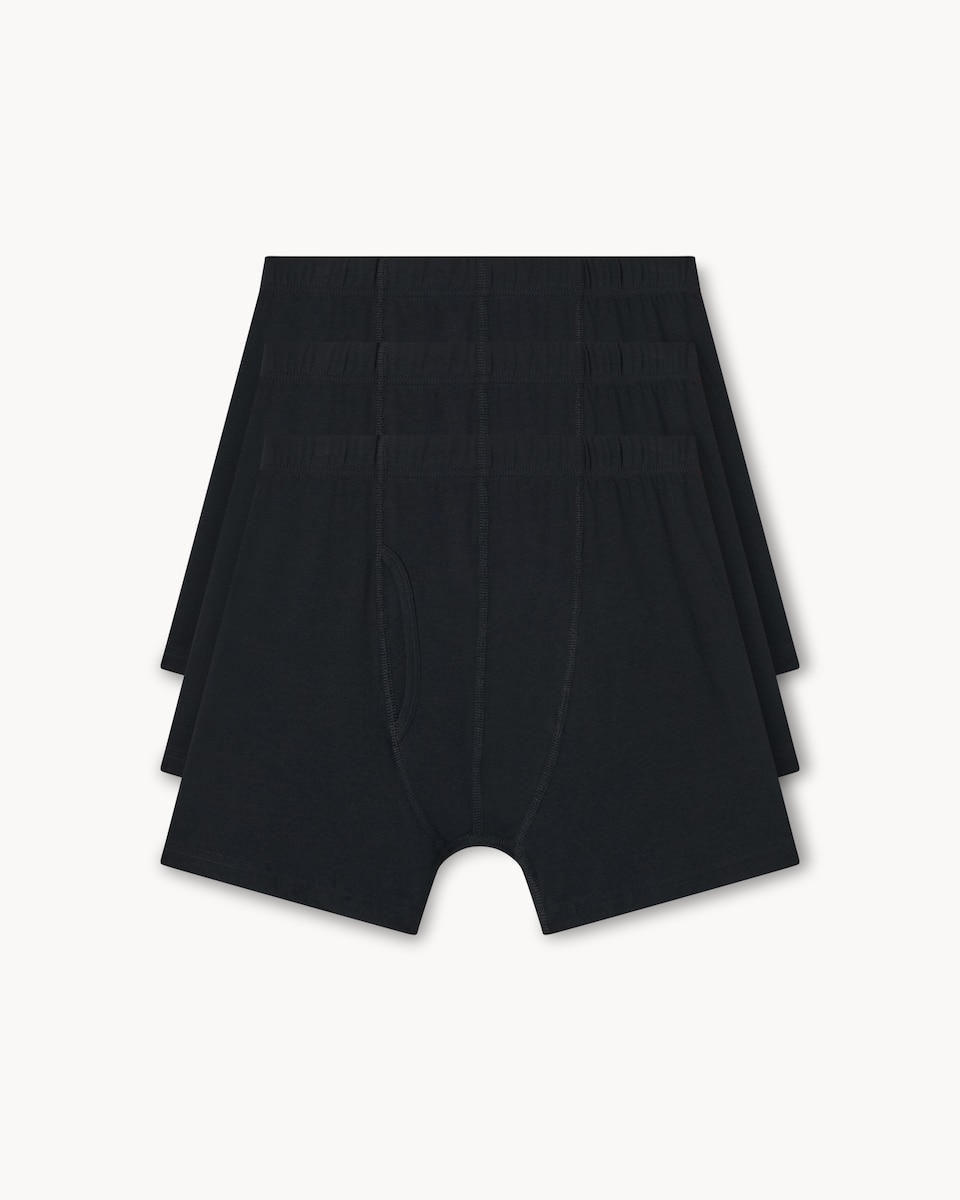 image 1 of F&F 3-Pack Cotton Rich Trunks in Black