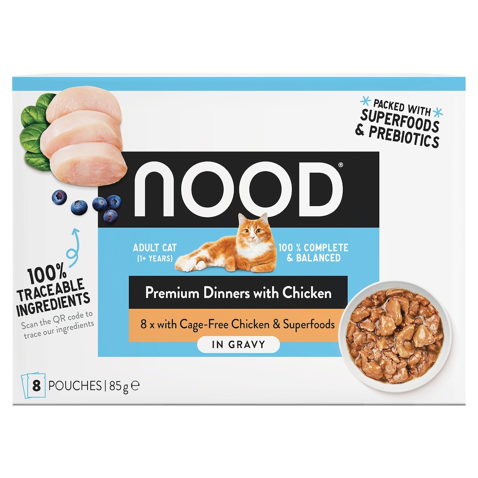 image 1 of Nood Cat Dinners Chicken & Superfoods In Gravy 8X85g