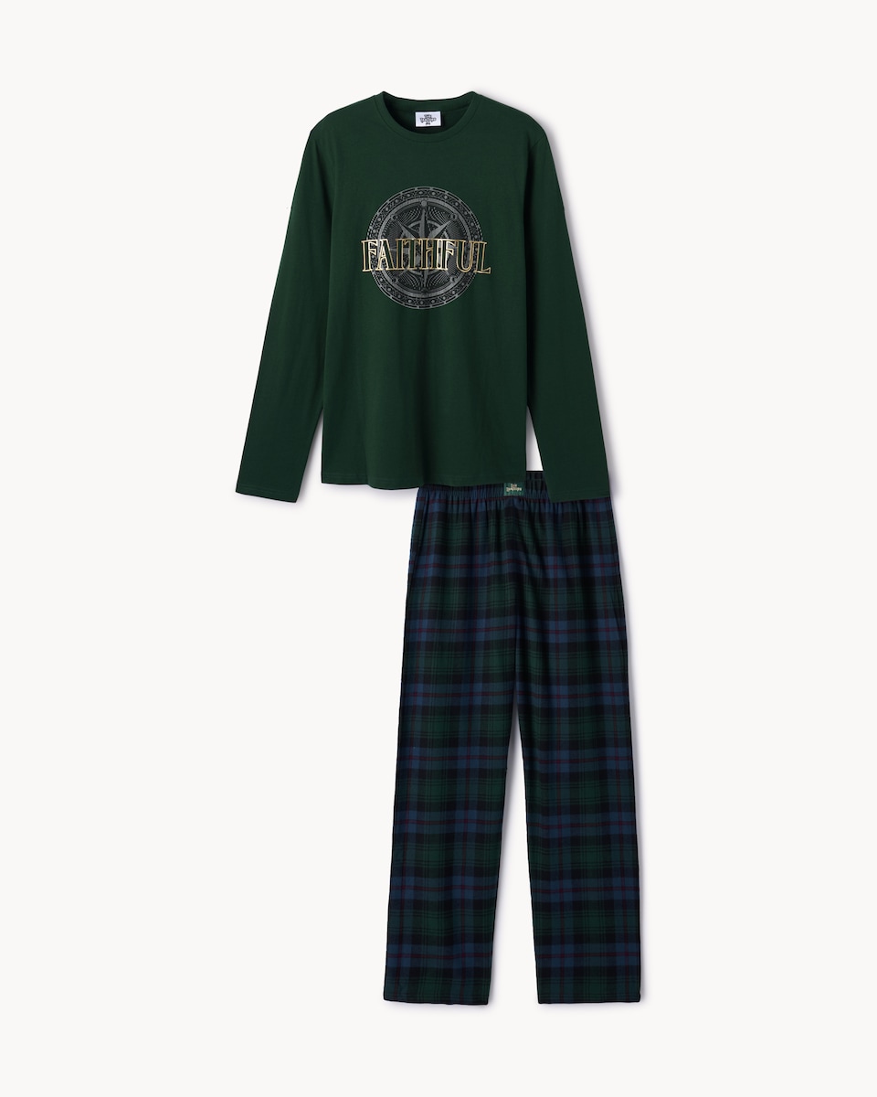 image 1 of The Traitors Pure Cotton Matching Family Pyjama Set in Green