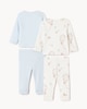 image 2 of F&F Baby 2-Pack Pure Cotton Bear Hot Air Balloon Pyjama Sets in Blue