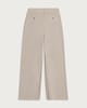 image 4 of F&F Textured Wide Leg Button Detail Trousers in Neutral