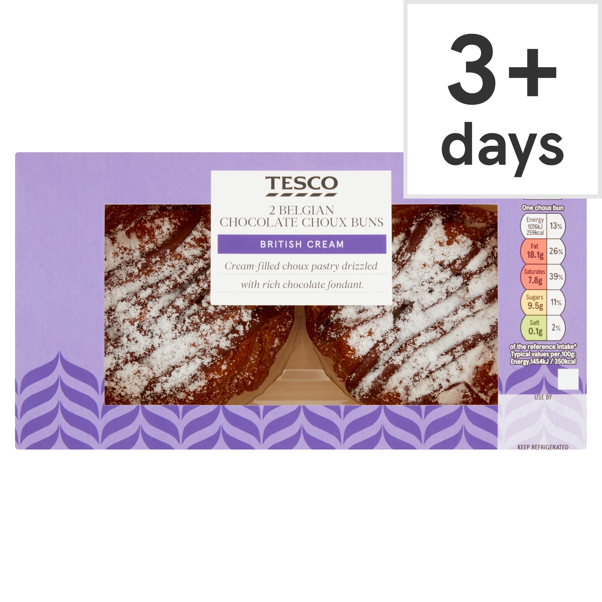 Tesco Chocolate Choux Buns 2 Pack